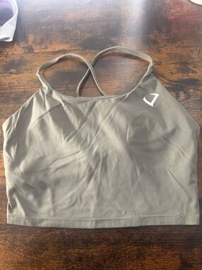 Violate the Dresscode- Army Gre Cropped Tank Top with Built-In Bra - Olive